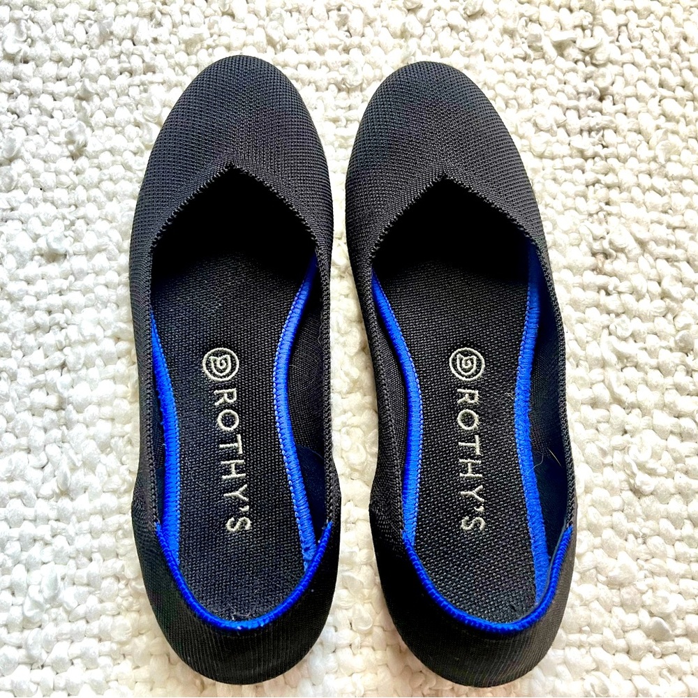 Rothy's The Flat in Black, size 9.5